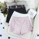 A22 phụ nữ mùa hè mới đôi dây đeo quần short màu rắn thẳng eo cao chẻ chia quần voan rộng chân nữ 7670 quần giả váy nữ đẹp Quần short