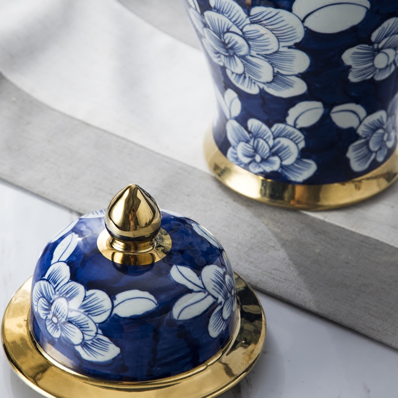 Jingdezhen hand - made general blue and white porcelain jar ceramic vases, furnishing articles large Chinese style living room home decoration