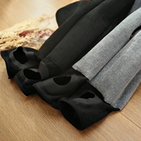 Vớ cashmere Quần dày và nhung Ấm áp siêu nhỏ Bếp áp lực Quần lót vết thương chân Quần vớ nữ không có dấu vết tất trắng cao cổ