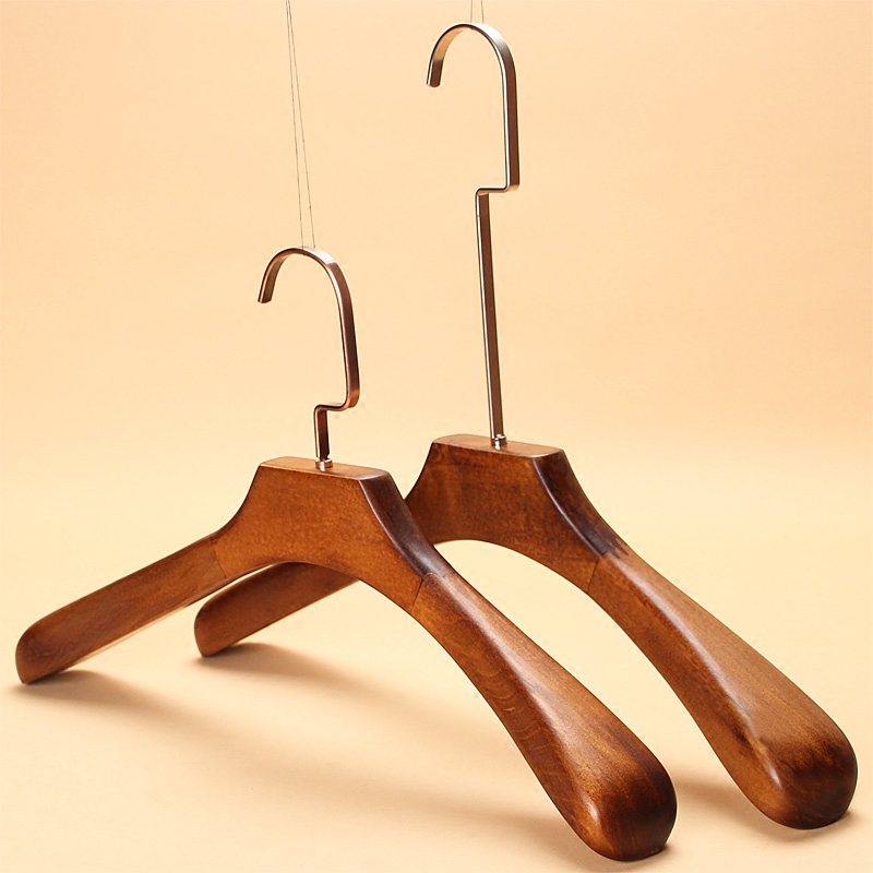 Adult men's and women's clothing store special coat rack Suit incognito hanger Household clothes hang clothes hanger Wooden wide shoulder