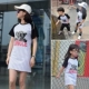 Nhà bé cha mẹ mùa hè gia đình xuân ba gia đình bốn cha con mẹ 2018 mới áo sóng một mảnh áo thun Trang phục dành cho cha mẹ và con