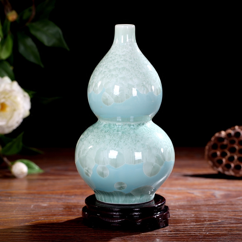 Jingdezhen ceramic crystalline glaze floret bottle home sitting room study office desktop dining - room table flower arranging furnishing articles