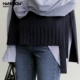 Áo len ren-up Han Fan mùa xuân mới hoang dã vòng cổ đại học gió áo hoodie lỏng áo len nữ