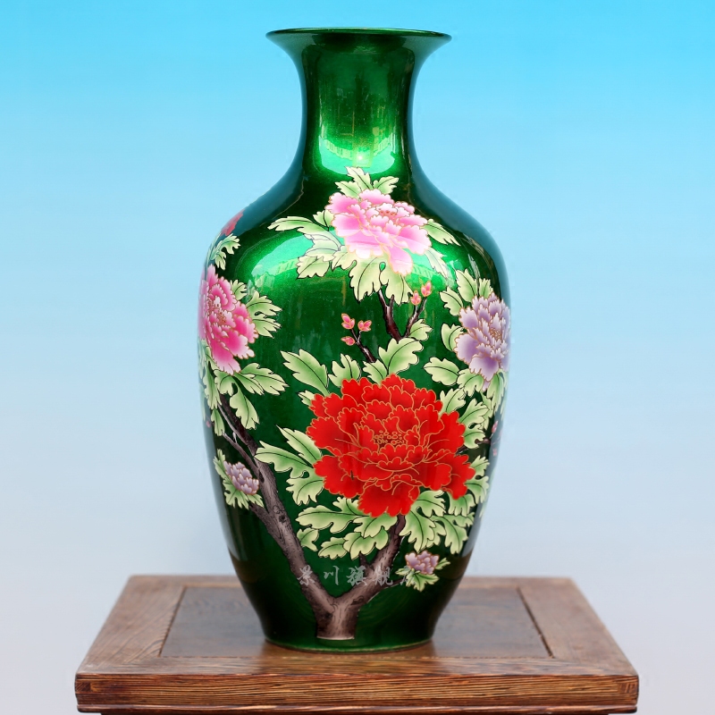 Jingdezhen ceramics vase furnishing articles of modern fashion simple crystal glaze alluvial gold home sitting room adornment handicraft
