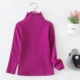 Áo thun bé gái cổ cao cộng với nhung mùa thu và mùa đông cho bé diện quần áo cotton trắng đen mùa thu trong bé trai áo thun dài tay bó sát 7 tuổi