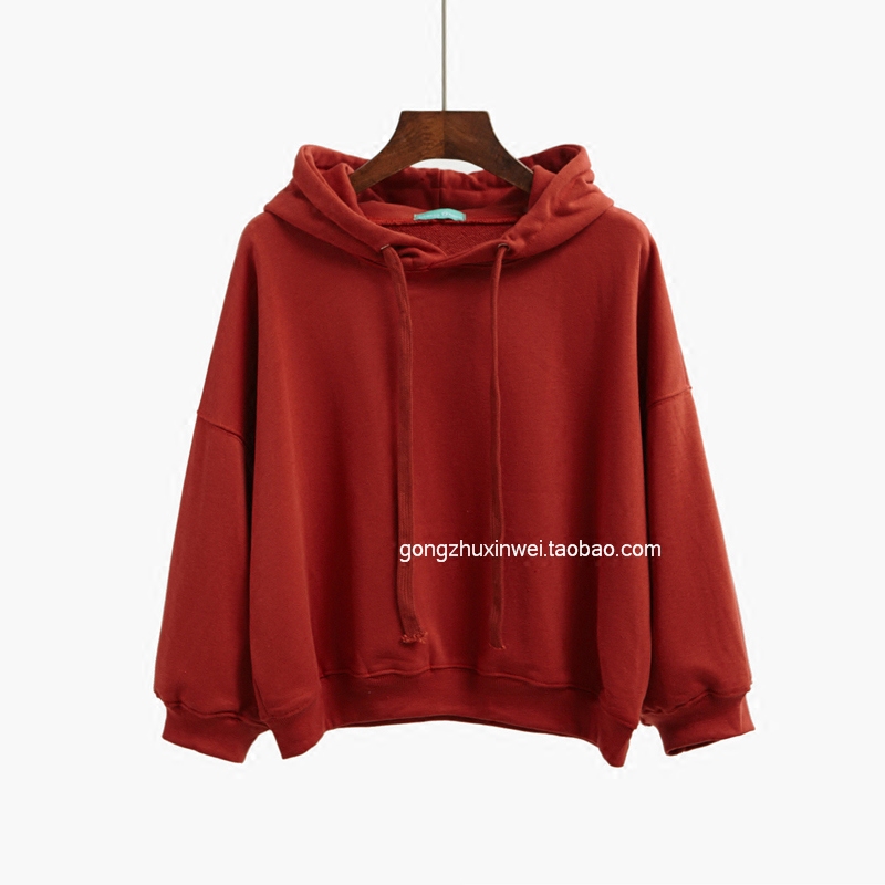ulzzang sweater women hedge loose spring and autumn Korean students tonic short soft hoodie high waist hoodie bf