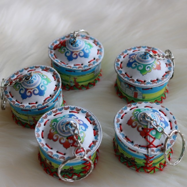 New yurt key chain key chain simulation model Inner Mongolia prairie travel commemorative small gift gift