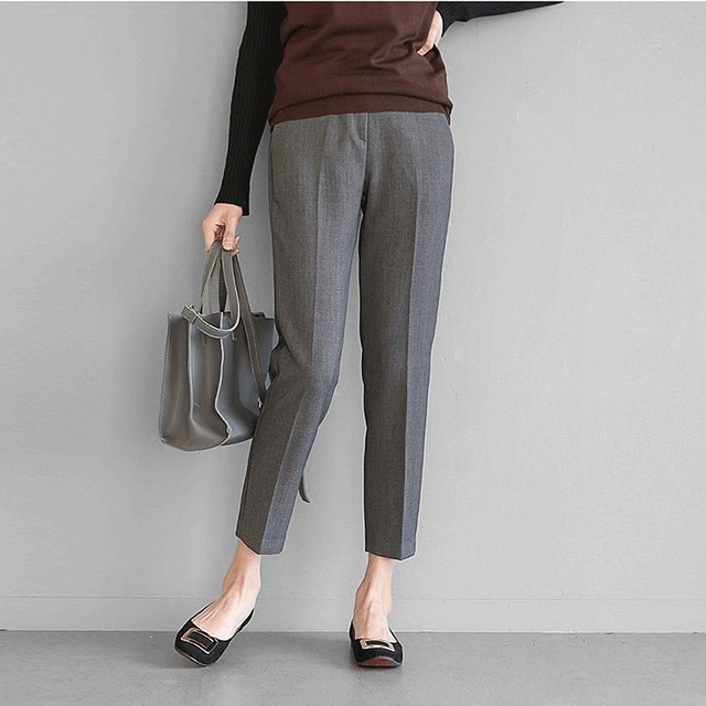 Spring and autumn new suit pants women's nine-point pants Korean version of Harlan pencil pants tapered pants slim slim cigarette pants trendy