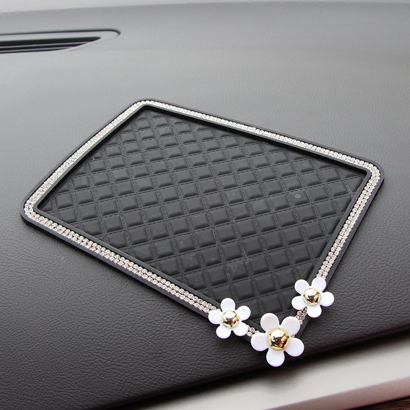 Car anti-slip mat storage mat fixed dashboard cute daisy flower multi-functional car table anti-slip mat small