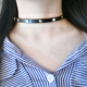 Vòng đeo tay da Nhật Bản và Hàn Quốc hoang dã hai lớp vòng tay rộng vòng cổ ngắn vòng cổ đơn giản phụ kiện thời trang Hàn Quốc phụ kiện nữ - Vòng đeo tay Cuff