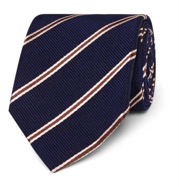 Kingsman the Golden Circle +Drake's 8.5cm Stripesd Silk Tie in Stock
