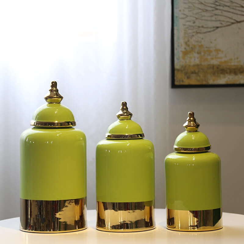 New Chinese style general ceramic pot vase floral outraged gold - plated candy jar piggy bank sitting room porch decoration flower furnishing articles