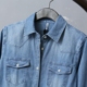 Tay áo sơ mi denim denim nữ tay dài Hàn Quốc Slim 2018 xuân hè mới áo thun mỏng áo voan Mùa xuân
