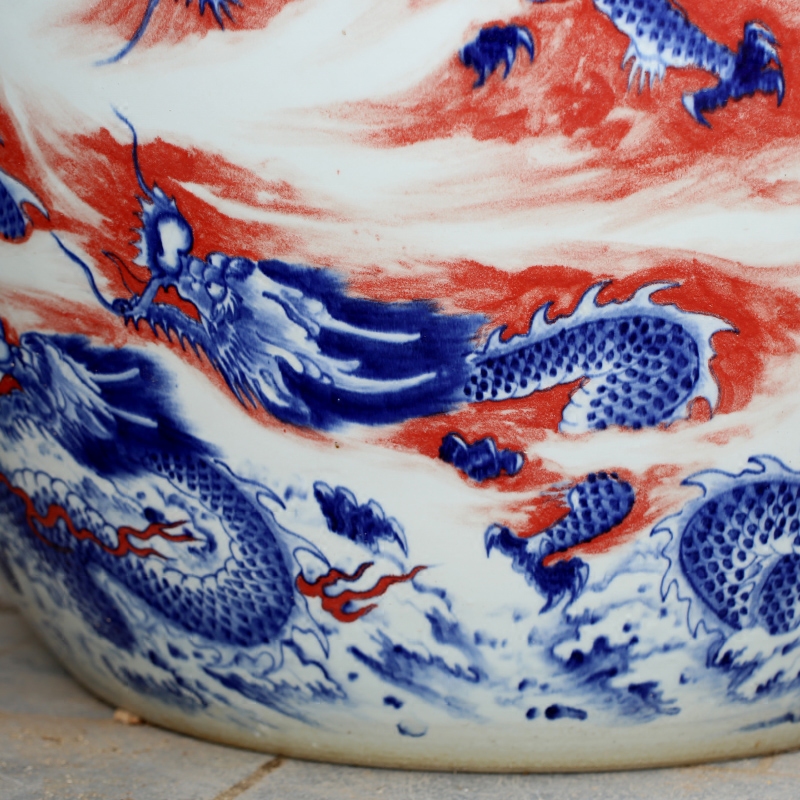 Jingdezhen ceramics hand - made Kowloon play pearl goldfish bowl lotus cylinder tortoise courtyard sitting room of large furnishing articles