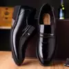 Winter men's leather shoes leather velvet warm cotton shoes Business dress bright leather patent leather wedding shoes increase men's shoes