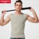 Áo vest nam bó sát co giãn cotton thấm mồ hôi vest nam dáng rộng vai chữ V không tay áo thun nam