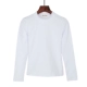 Mùa xuân và mùa thu cotton của phụ nữ Phiên bản Hàn Quốc của áo thun cổ cao nửa cổ áo sơ mi nữ dáng dài màu trắng hoang dã áo phông trắng Áo phông