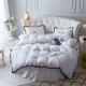 Giường tròn bốn mảnh cotton thêu ren viền giường bằng vải cotton trải giường 笠 Giường tròn váy ga trải giường