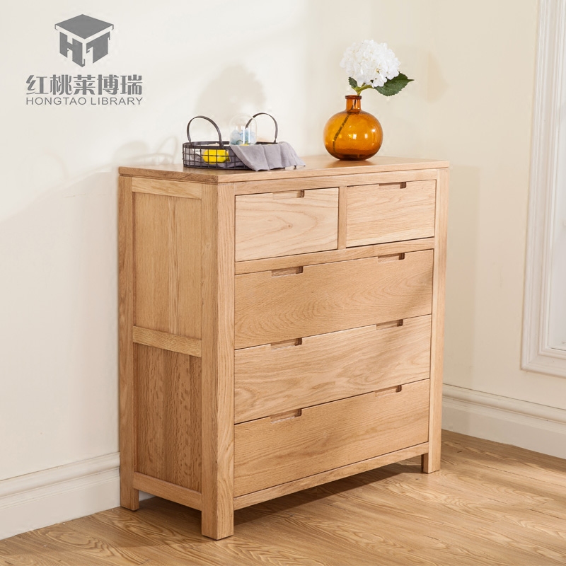 Bucket solid wood bedroom modern minimalist furniture oak storage cabinet economic and environmental protection log cabinet special