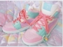 Xiong Dali Tùy chỉnh đồ ngọt Nhật Bản cô gái mềm khắc macarons màu sắc phù hợp với giày thể thao cao cấp giày da cao cổ nữ