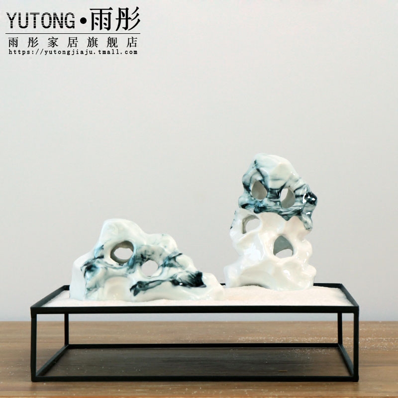 Jingdezhen ceramic checking rockery bijia simulation furnishing articles porcelain bijia mountain scenery shape paperweight crafts
