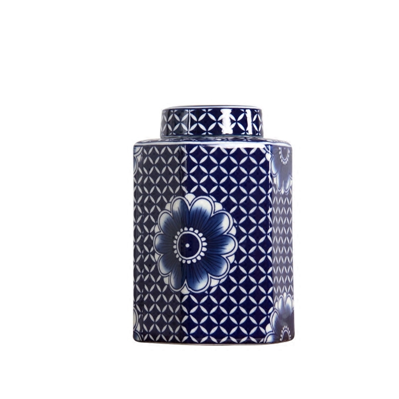 Jingdezhen ceramic storage tank sifang canister to candy jar home decoration vase sitting room place between example