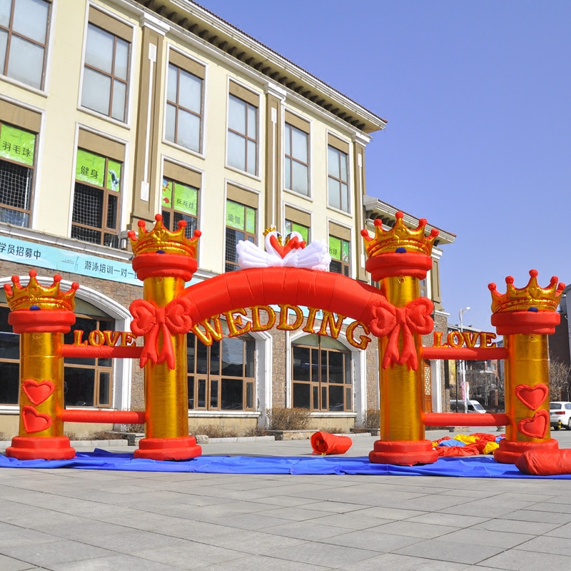 2017 new arch opening promotion inflatable wedding arch rainbow door Air mold fan celebration cartoon rainbow door