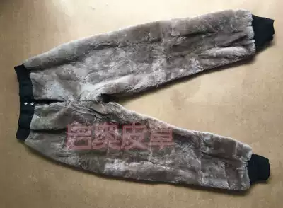 Really wool pants fur trousers men elastic sheep shearing pants middle-aged winter warm high-waisted plus