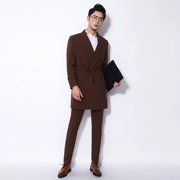 Áo gió Kawasawa phần giữa dài 2017 mới mùa thu Hàn Quốc thời trang caramel màu retro retro áo khoác nam Anh