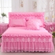 Công chúa Hàn Quốc màu giường ren phong cách váy ngủ bedspread chăn che một gia đình bốn mảnh ren chải 1.5 / 1.8m - Bộ đồ giường bốn mảnh bộ ga giường everon Bộ đồ giường bốn mảnh