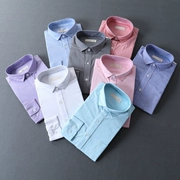 Phiên bản Hàn Quốc của xu hướng giới trẻ cotton Áo sơ mi nam oxford mỏng tay đẹp kinh doanh áo sơ mi trắng