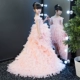 Cô gái đám cưới lông ngắn đuôi trẻ em show show buổi tối công chúa váy hoa cô gái mô hình trang phục piano