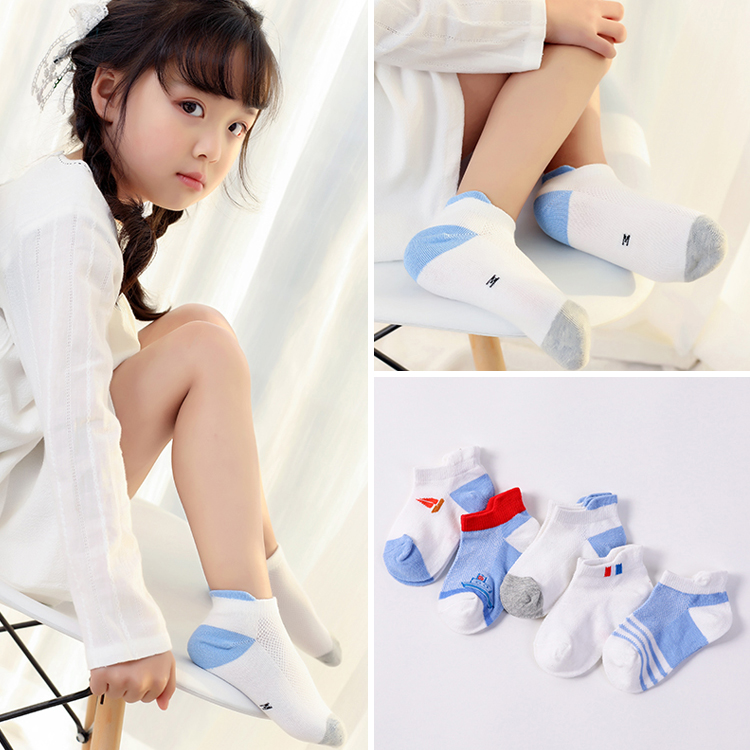 Mỏng childrens vớ - bông sợi hút mồ hôi cuốn sách người lớn mỏng 祙 sub-sock 祙 mùa hè cậu bé bông cô gái tuổi.