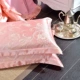 Gối gối vàng đôi với hoa châu Âu satin màu hồng lớn màu đỏ tím khăn quàng cổ khăn quàng thêu hoa lớn - Gối trường hợp gối chống trào ngược cho bé