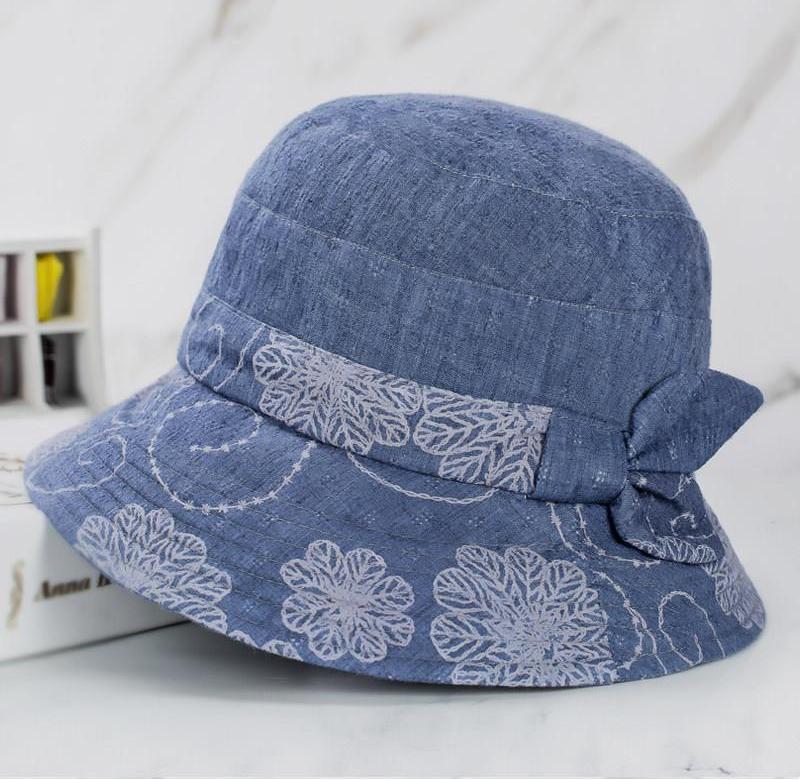  Middle-aged and elderly hat female spring and autumn day basin hat Fisherman hat casual old man hat grandma sun hat female cloth hat mother