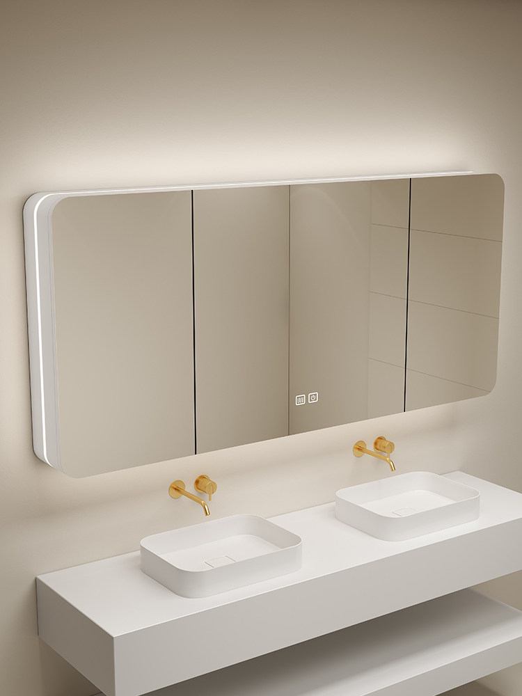 Tủ gương làm đẹp thông minh có giá để đồ phòng tắm treo tường Tủ phòng tắm riêng tùy chỉnh lưu trữ rửa gương lưu trữ