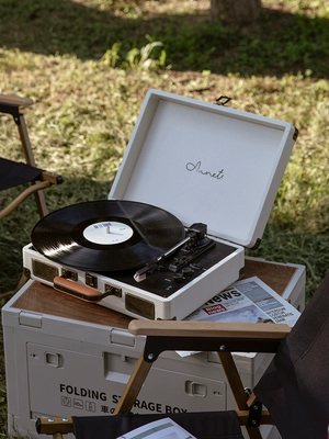 Aunets Máy Ghi Âm Vinyl Retro Máy Hát LP Sinh Nhật Lễ Tình Nhân Tặng Cô Gái Bluetooth Âm Thanh Di Động màn khung gấp gọn thông minh 
