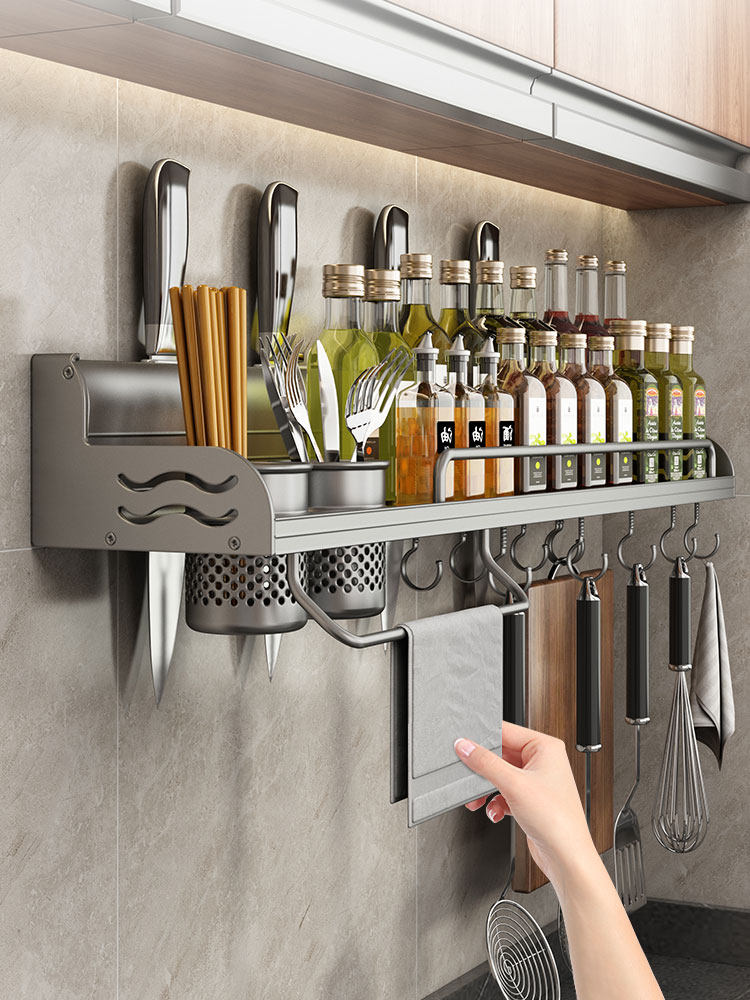 kệ nhà bếp thông minh Nhà Bếp Giá Đỡ Đũa Đũa Đa Năng Nòng Dao Treo Tường Gia Vị Tiếp Liệu Bảo Quản Giá Móc Treo kệ bếp bằng sắt kệ để nồi cơm điện và nồi chiên không dầu