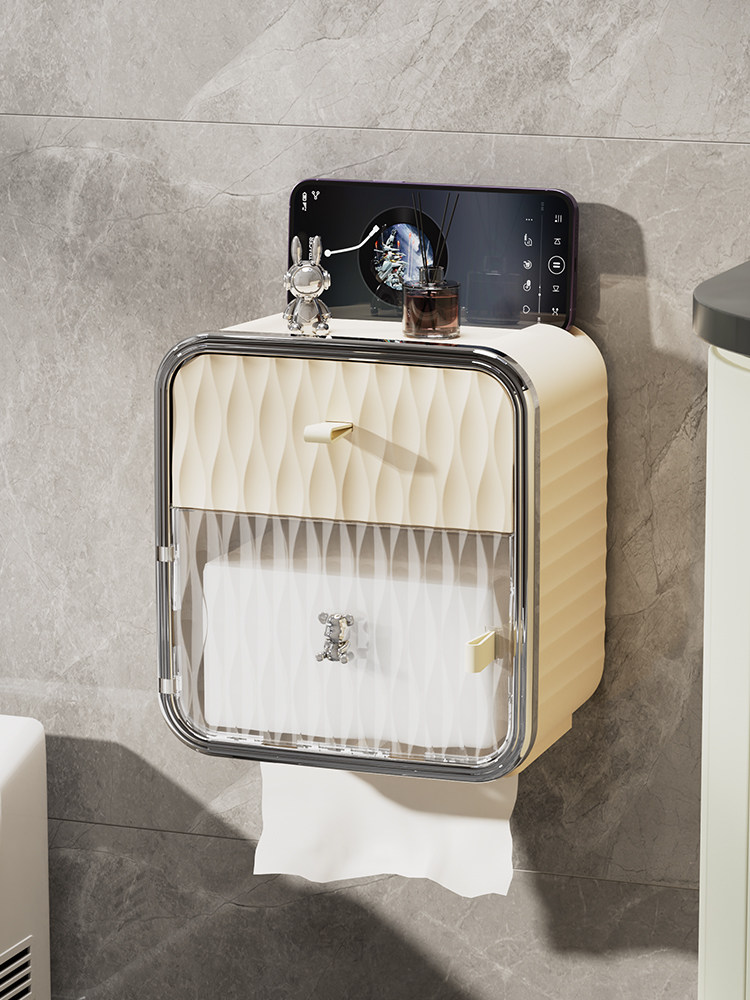 Phòng Tắm Hộp Giấy Vệ Sinh Hộp Đựng Khăn Giấy Vệ Sinh Chống Nước Treo Tường Đục Lỗ Không Giấy Vệ Sinh Có Giá Để Đồ Giấy Cuộn hộp khăn giấy gỗ