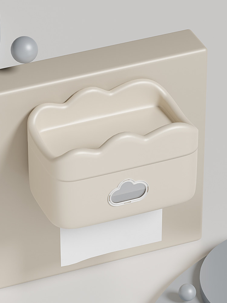 Hộp đựng khăn giấy kiểu kem, hộp đựng giấy vệ sinh, hộp đựng giấy vệ sinh, đèn treo tường, sang trọng mà không cần đục lỗ hộp đựng giấy vệ sinh