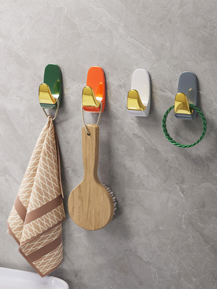 Móc không đục lỗ, keo dính chắc chắn, cửa phòng tắm, lối vào, móc treo quần áo chịu lực, móc dán tường, tủ đựng áo khoác, mũ treo tường móc treo đồ gỗ