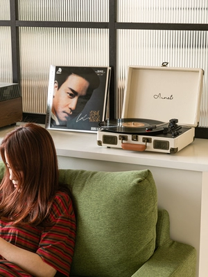 Aunets Máy Ghi Âm Vinyl Retro Máy Hát LP Sinh Nhật Lễ Tình Nhân Tặng Cô Gái Bluetooth Âm Thanh Di Động màn khung gấp gọn thông minh 