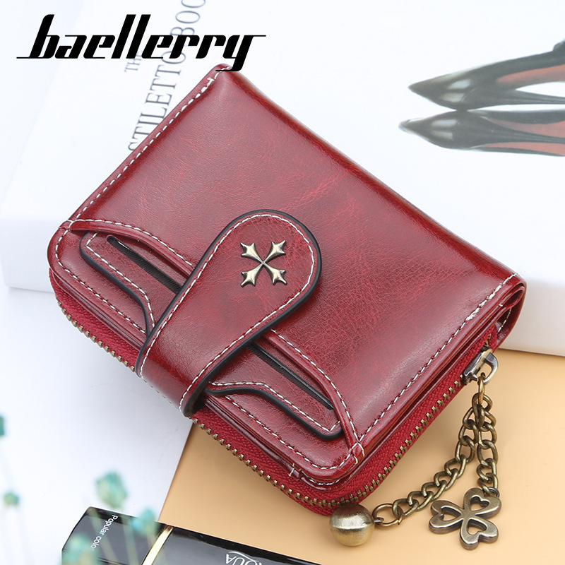 European and American Fashion Buckle Wallet Zipper Coin Purse Baellerry New Women's Wallet Short Style Unisex