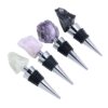Factory direct supply of natural crystal jade high-end wine bottle stoppers, amethyst pink crystal raw stone red wine stoppers wholesale