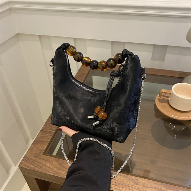Beaded handbag 2024 ໃຫມ່ versatile ins shoulder crossbody bag chain dumpling bag retro fashion Korean version for women