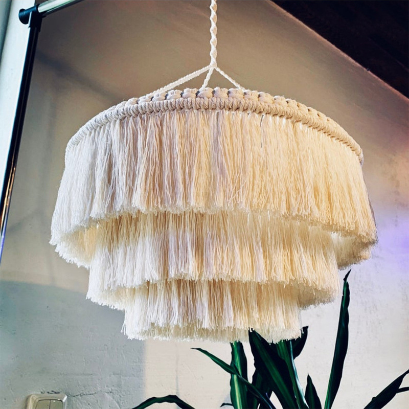 New Cross-Border Supply Bohemian Tapestry Lampshade Hand-Woven Tassel Home Chandelier Decoration Nordic Style New Cross-Border Supply Bohemian Tapestry Lampshade Hand-Woven Tassel Home Chandelier Decoration Nordic Style
