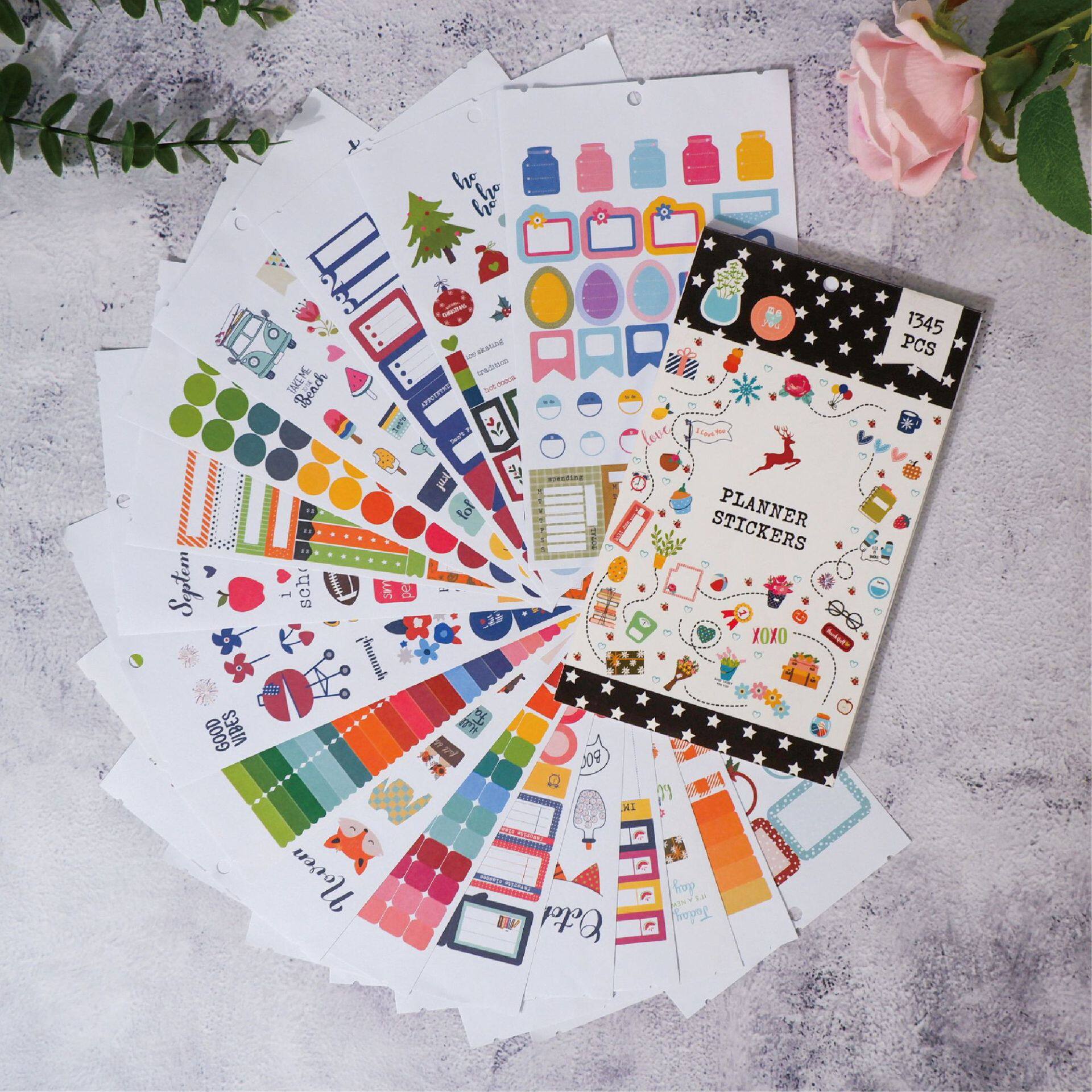 Planner Sticker New Planner Stickers 1345 Pieces Diary Planning Note Marking Aesthetic Creative Stickers