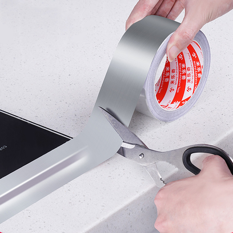 Tear without breaking aluminum foil adhesive tape resistant flame retardant insulated beauty slit adhesive self-adhesive anti-oil and mildew hearth adhesive tape-Taobao