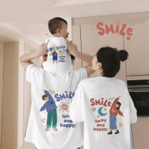 Special parent-child clothing summer clothing for a family of three and four mother-daughter clothing fashionable mother-child style summer short-sleeved T-shirts