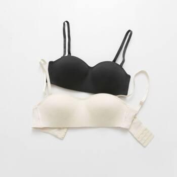 Mulberry Silk Tube Top Japanese 3D Seamless Invisible Bra Anti-Exposure Perforated Cup Breathable Non-Slip Rubber Intimates Women's Bra